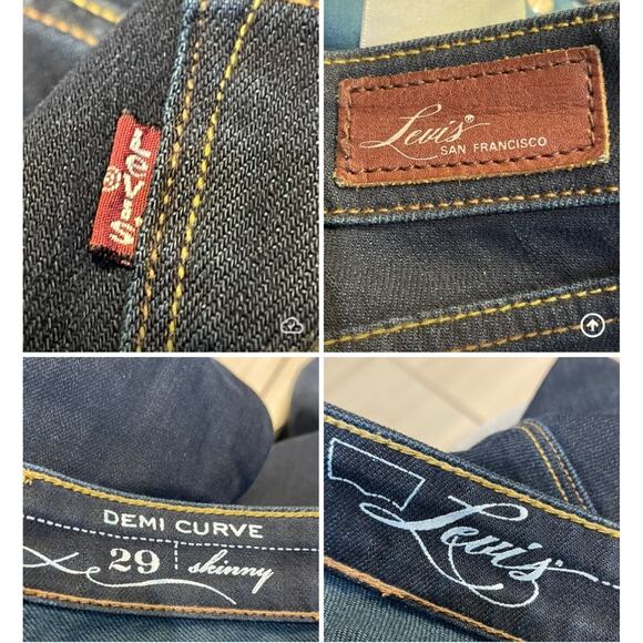 streetwear everyday Levis Demi curve skinny jeans womens 29x28 dark wash stretch - Picture 11 of 11